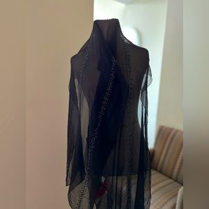 Tilo 100% Silk Black Beaded Scarf